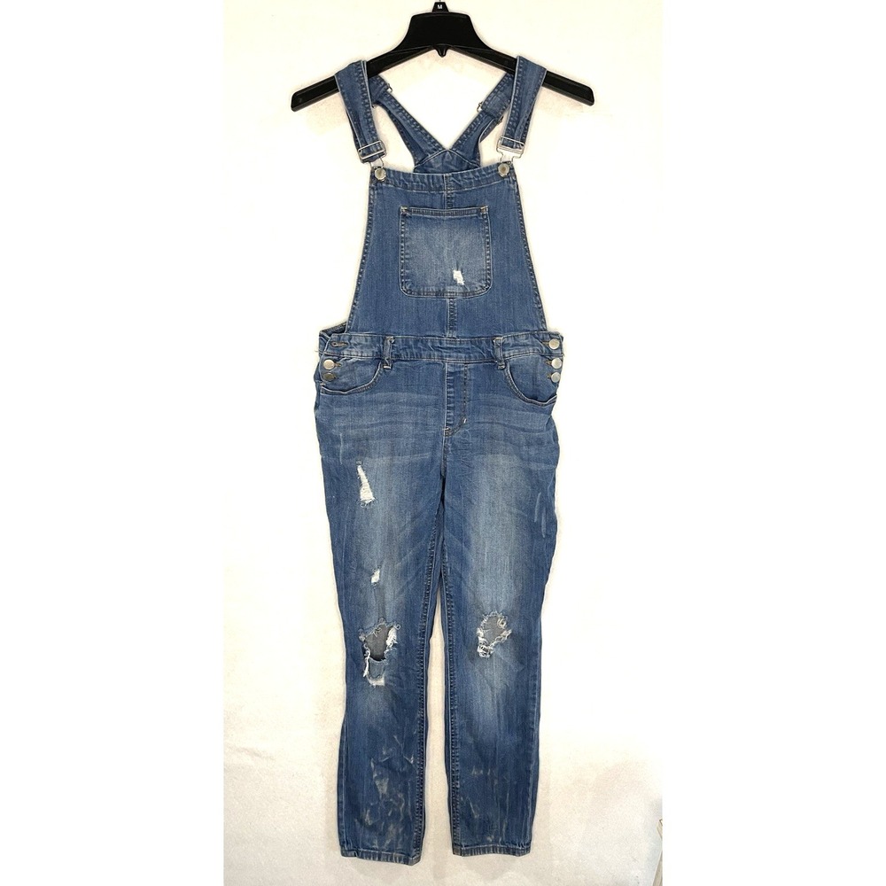 Distressed‎ Denim Bib Overalls Size 13 Utility 90's Farmer Country